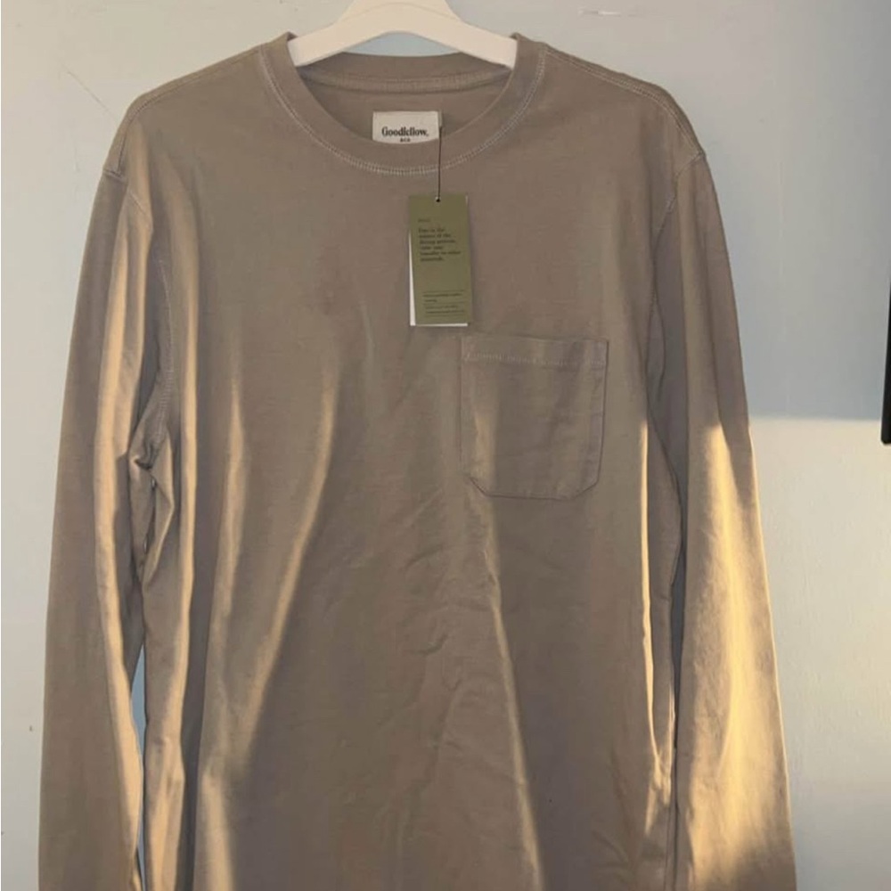 Goodfellow & Co Men's Beige Long Sleeve Tee